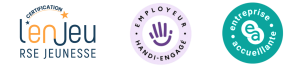 Génération est certifiée enjeu RSE Jeunesse, reconnu employeur handi-engagé et labellisé Entreprise accueillante